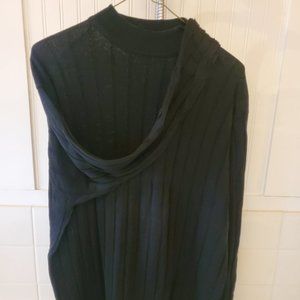 Cumran Men's Silk Sweater Black Stripe XXL